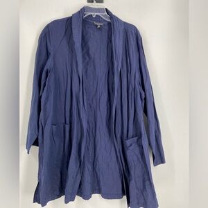 Eileen Fisher Open Jacket,‎ Blue Sparkle, Long fit, Size 2X